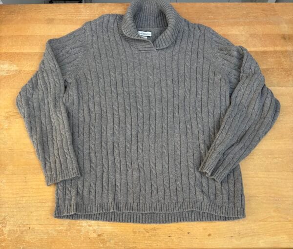 Croft & Barrow Woman 1X gray cable knit cotton turtleneck sweater