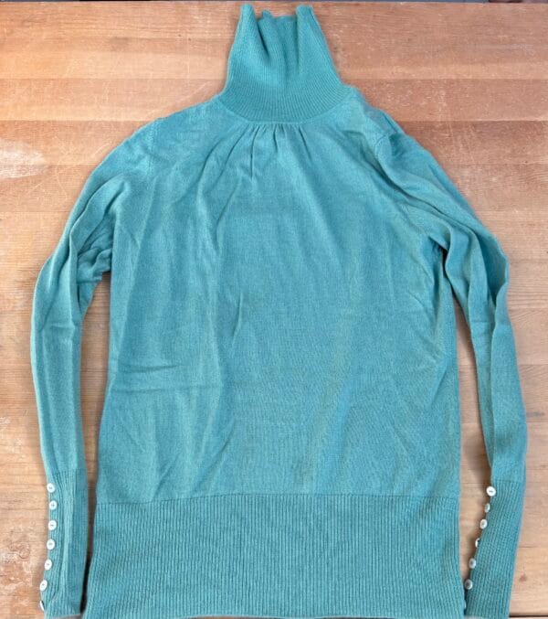 Classiques Entier 100% Cashmere Turtleneck Sweater in Teal Green, M