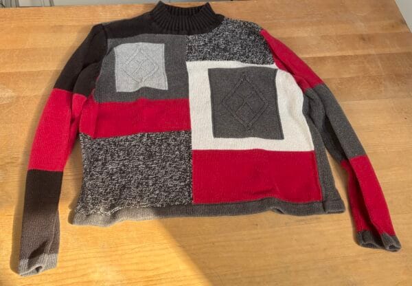 Vintage Crazy Horse by Liz Claiborne patchwork turtleneck sweater M