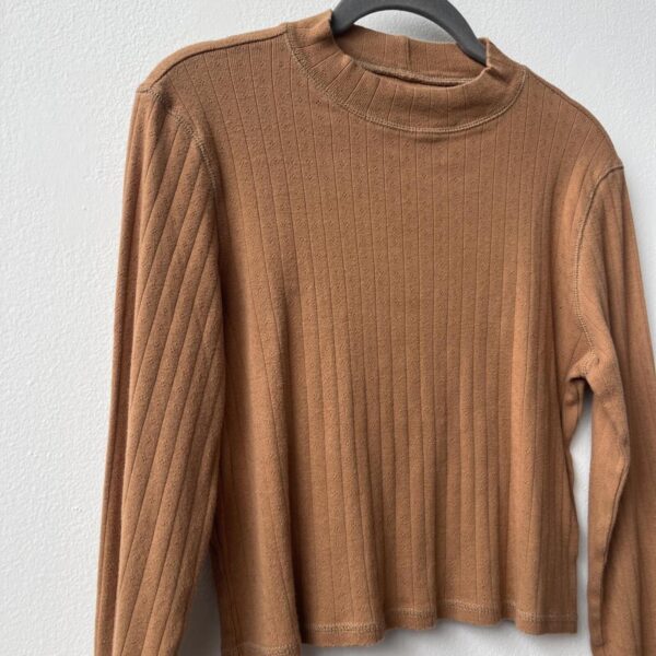 American Eagle Outfitters Women's Orange and Tan Crop-top