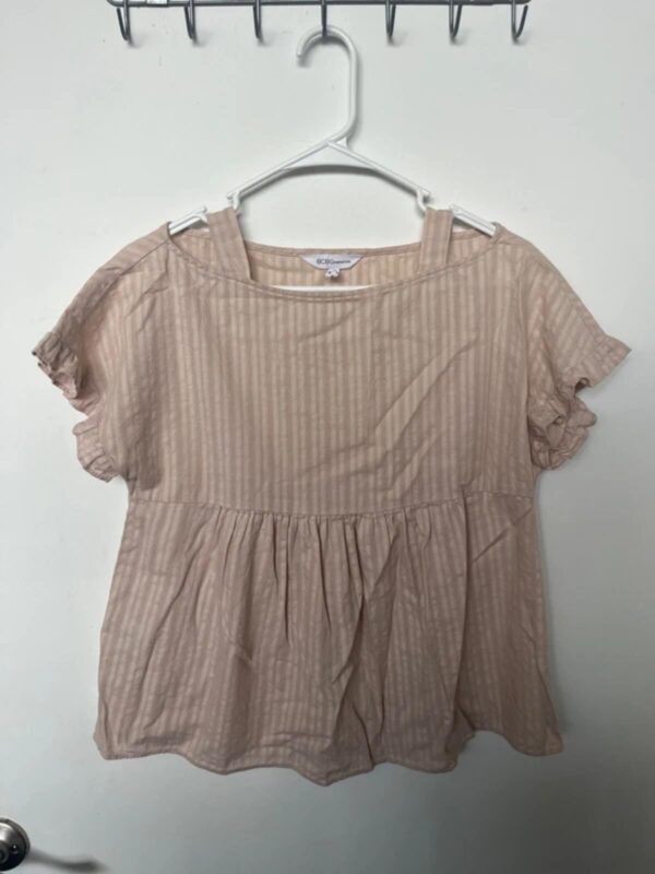 Bcbg generation 100% cotton babydoll cold shoulder top size xs coquette boho