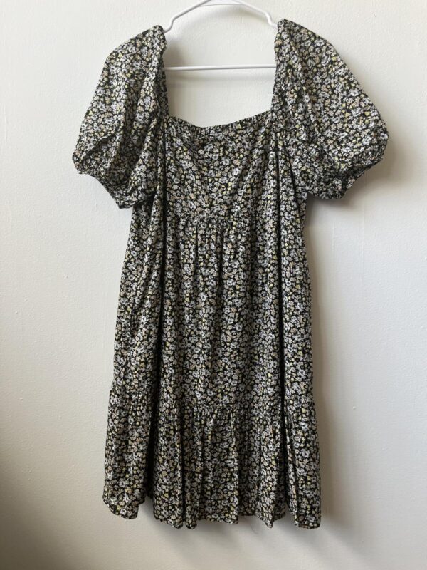 Uniqlo Medium Black Floral Dress 100% Cotton