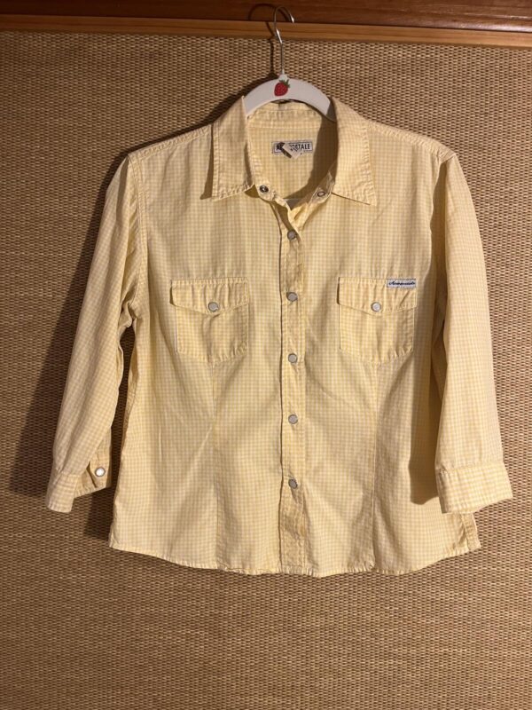 Y2K Aeropostale Yellow Gingham Cotton Shirt Size Medium