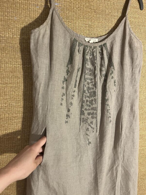 Eileen Fisher Small organic Linen Dress with Embellished Front