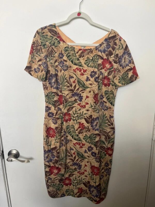 Vintage silk fitted dress size medium 8 maggy london Whimsigoth fairy earthy